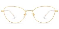 Starlette - Cat Eye Gold Eyeglasses | Vooglam Angle View