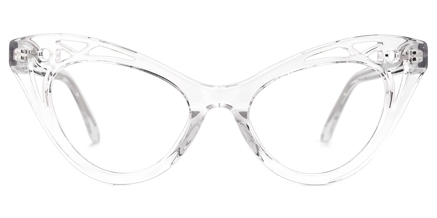 Ilyssa - Cat Eye Crystal Eyeglasses | Vooglam Angle View