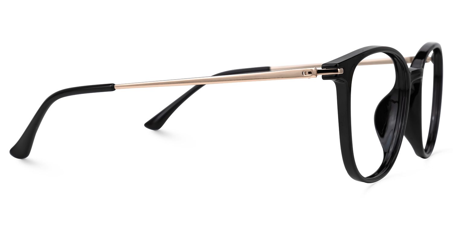 Ebony - Round Black Eyeglasses | Vooglam 4