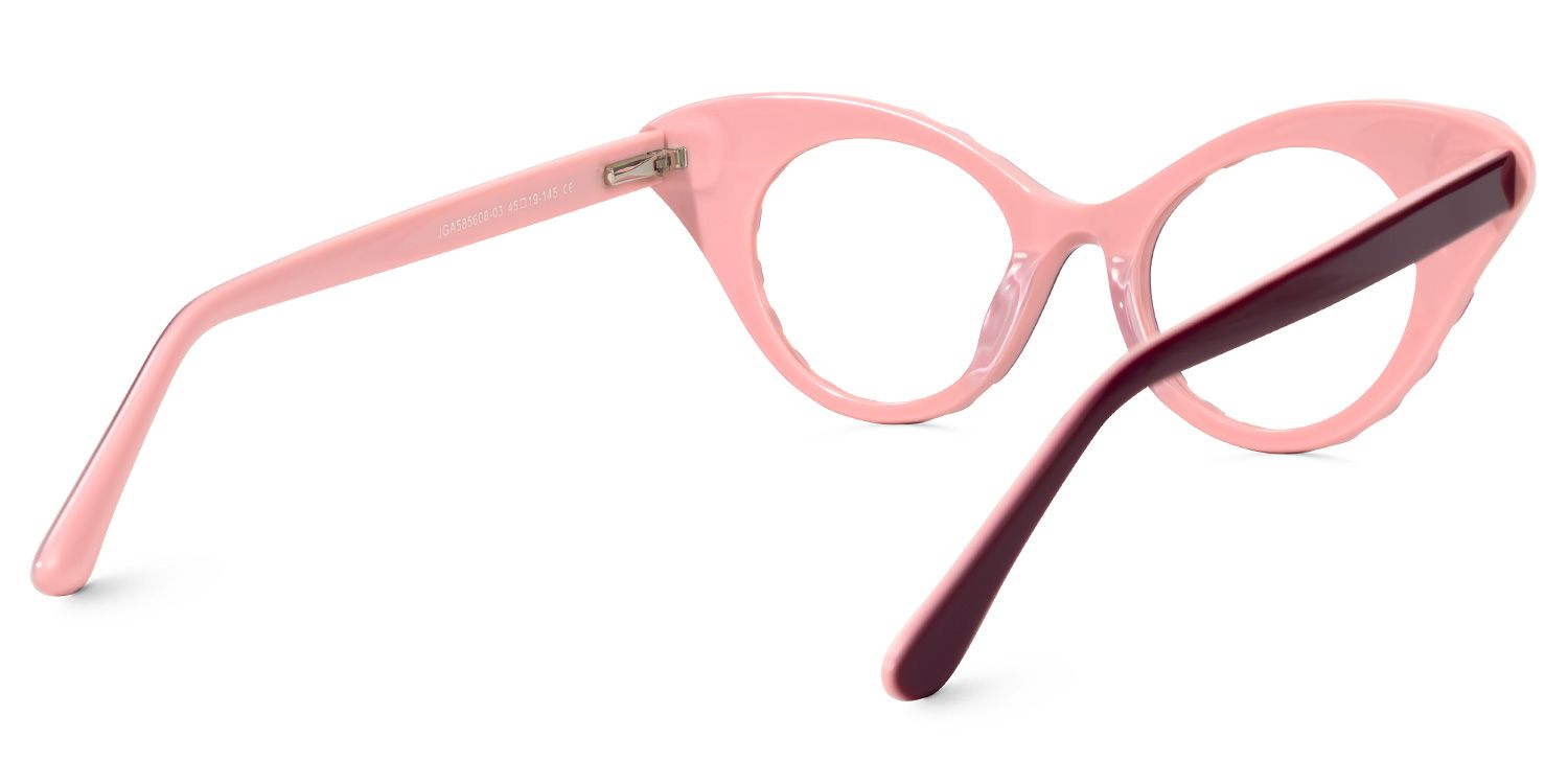 Kiele - Cat Eye Pink/Purple Pattern Eyeglasses | Vooglam Side View