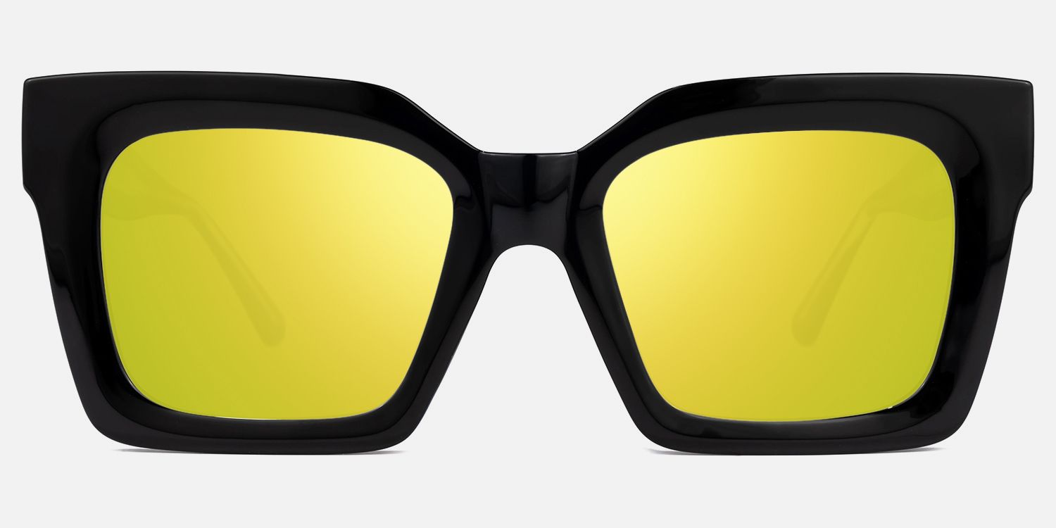 Pacheco - Black Oversized Square Sunglasses | Vooglam Angle View