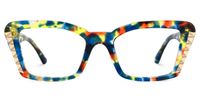 Fiachra - Rectangle Blue/Tortoise Eyeglasses | Vooglam Angle View