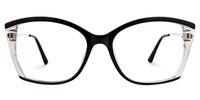 Edzia - Geometric Black Eyeglasses | Vooglam Angle View