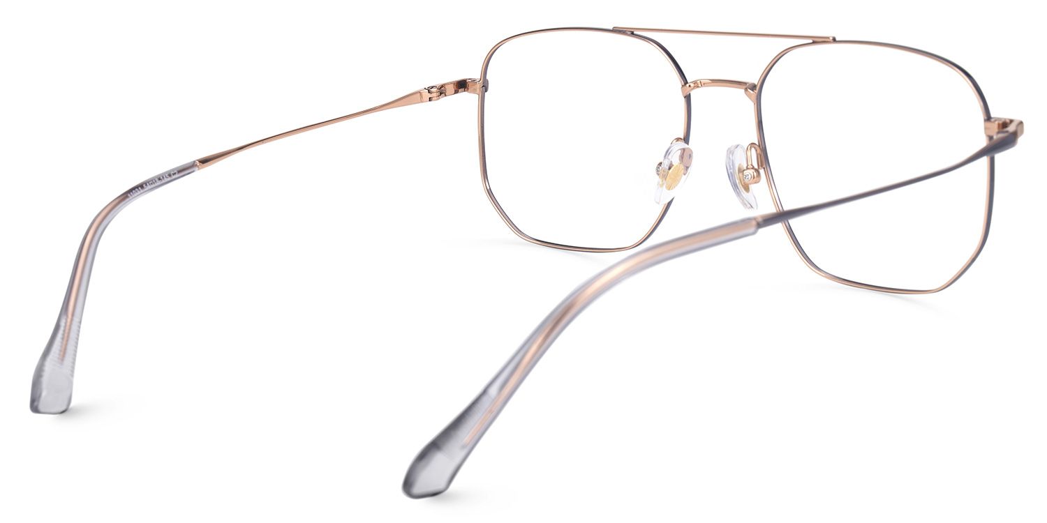Emke - Aviator Grey Eyeglasses | Vooglam Side View