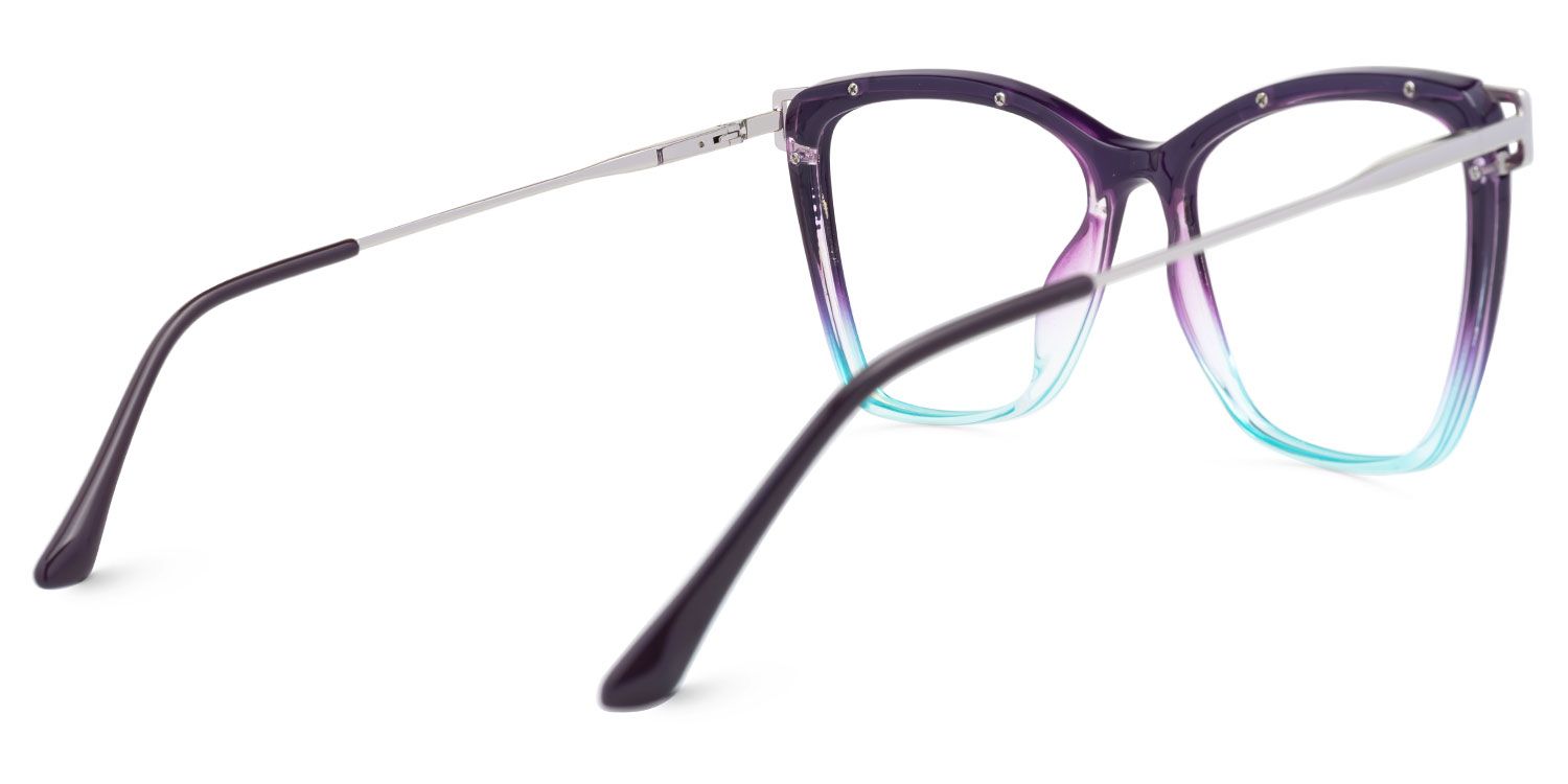 Eliel - Square Blue/Purple Eyeglasses | Vooglam Side View