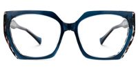 Edge - Geometric Blue Eyeglasses | Vooglam Angle View