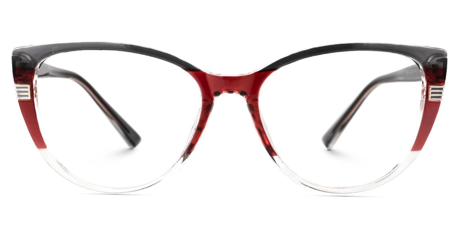 

Dermot - Cat Eye Grey/Red Eyeglasses
