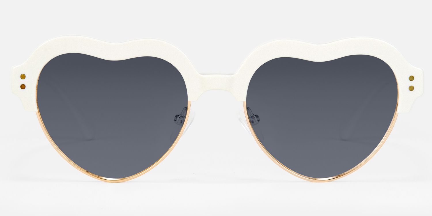 Galido - Geometric White Prescription Sunglasses | Vooglam Angle View
