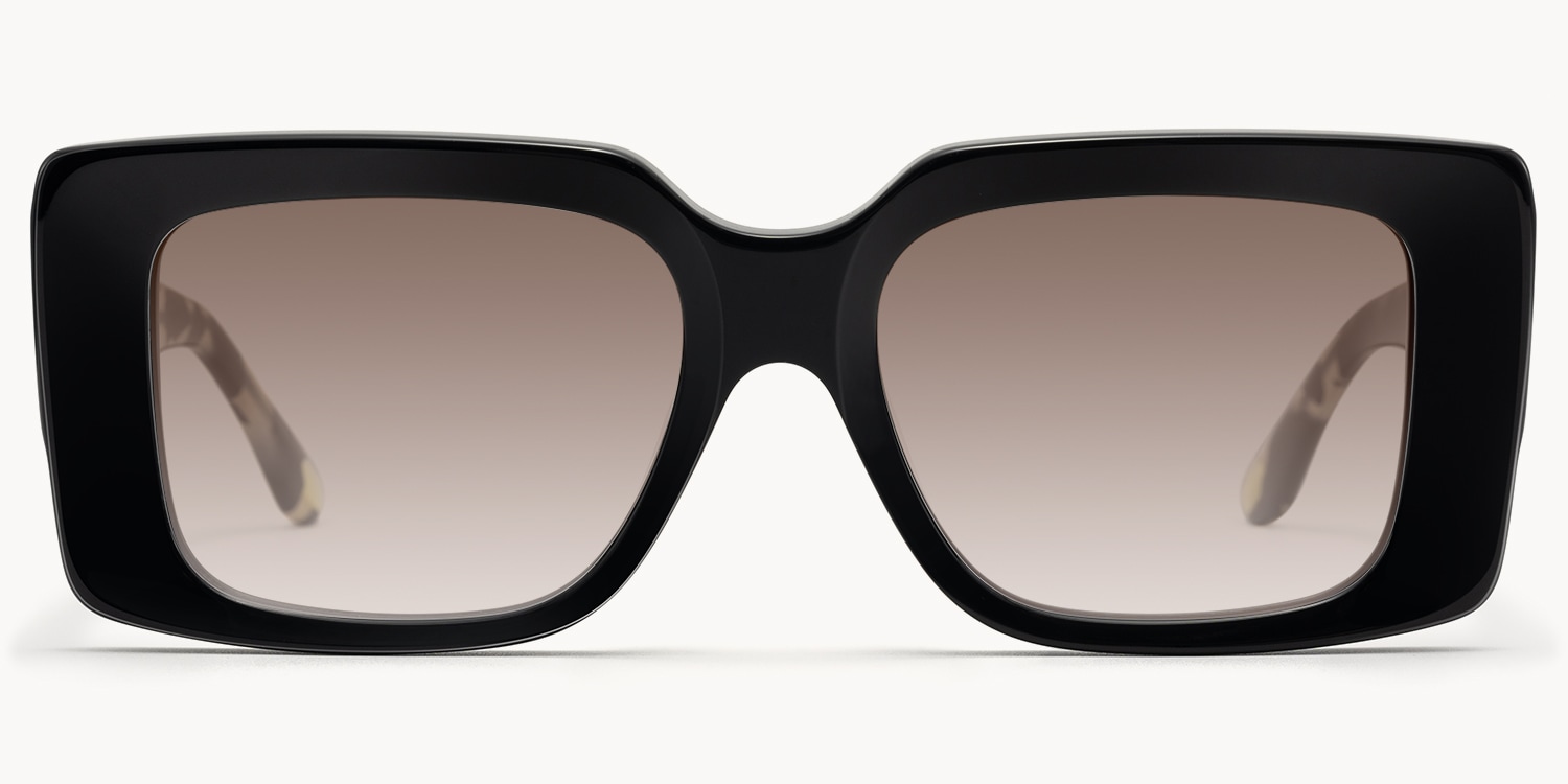 Kente - Rectangle Black Sunglasses - 1