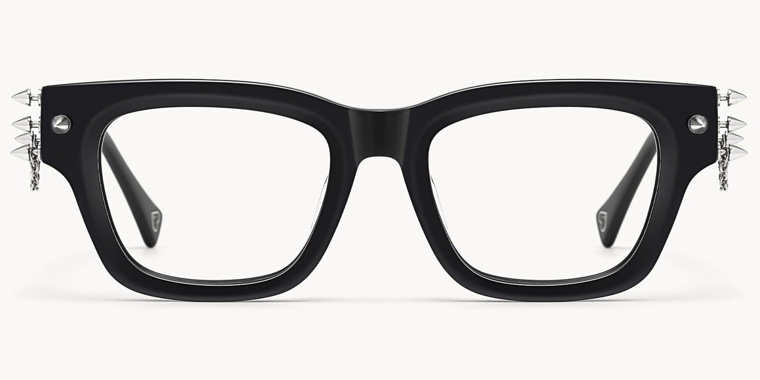 Stud - Rectangle Black Eyeglasses - 1