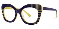 Inari - Cat Eye Blue/Yellow Eyeglasses | Vooglam Front View