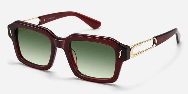 Blindspot - Green Tint Transparent Red Sunglasses | Vooglam