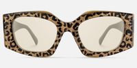 Tahlia - Glitter Leopard Print Sunglasses | Vooglam Angle View