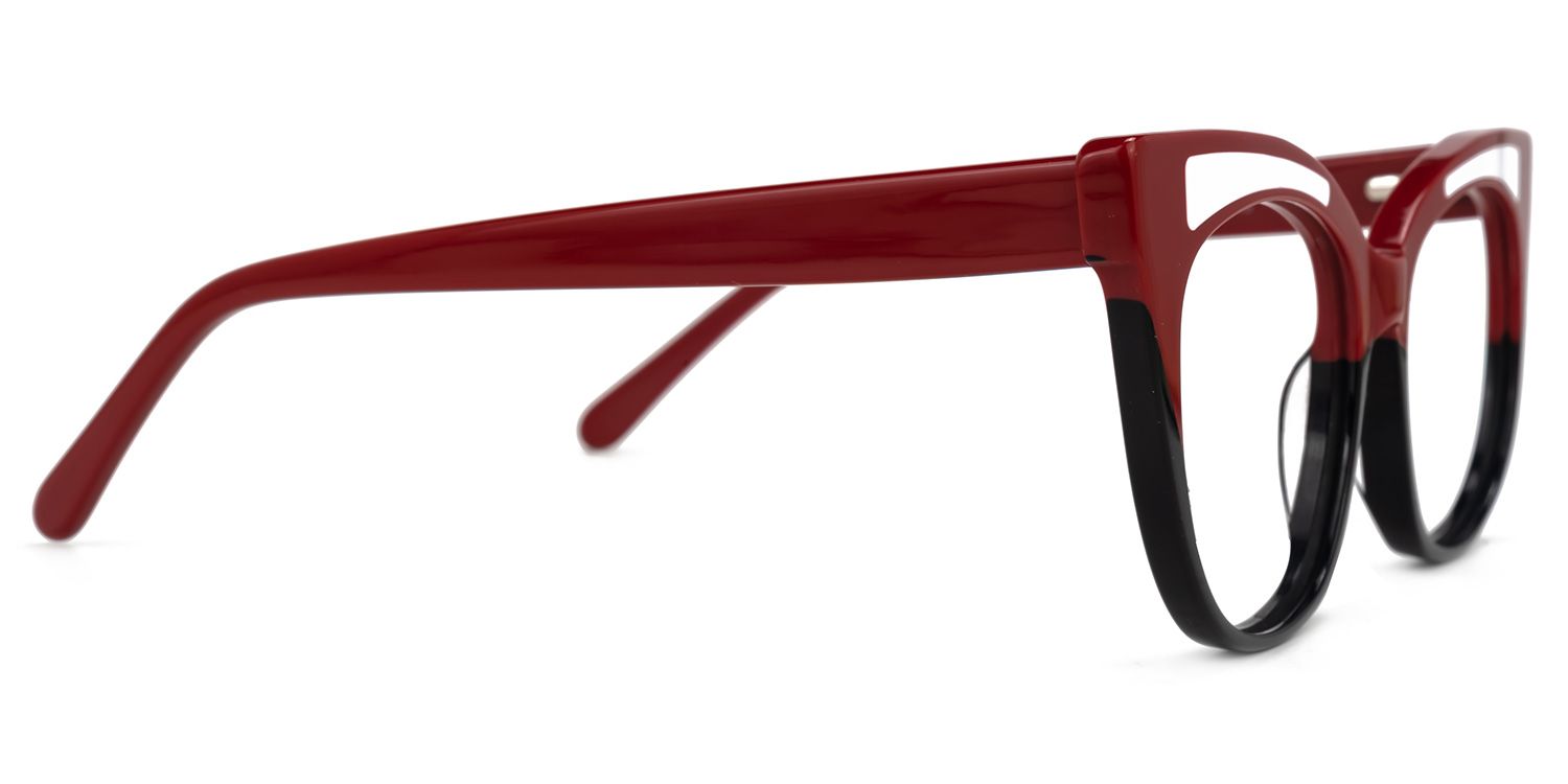 Edythe - Cat Eye Red/Black Eyeglasses | Vooglam 4