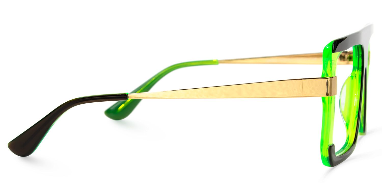 Damiano - Aviator Black/Green Two-tone Eyeglasses | Vooglam 4