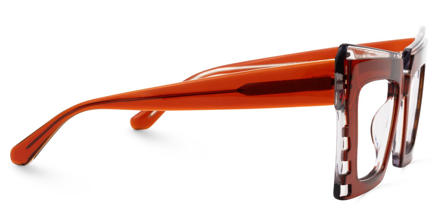 Faylinn - Rectangle Red Eyeglasses | Vooglam 4