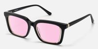 Chaparral - Red Tint Rectangle Black Sunglasses | Vooglam Front View