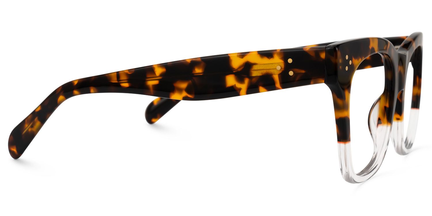 Carole - Rectangle Tortoise/Crystal Eyeglasses | Vooglam 4