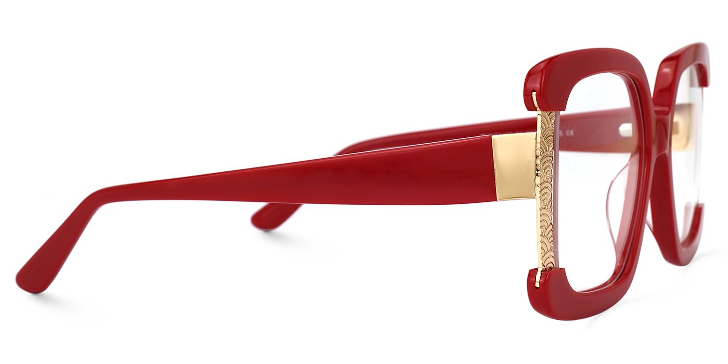Adelphie - Square Red Eyeglasses product detail 4