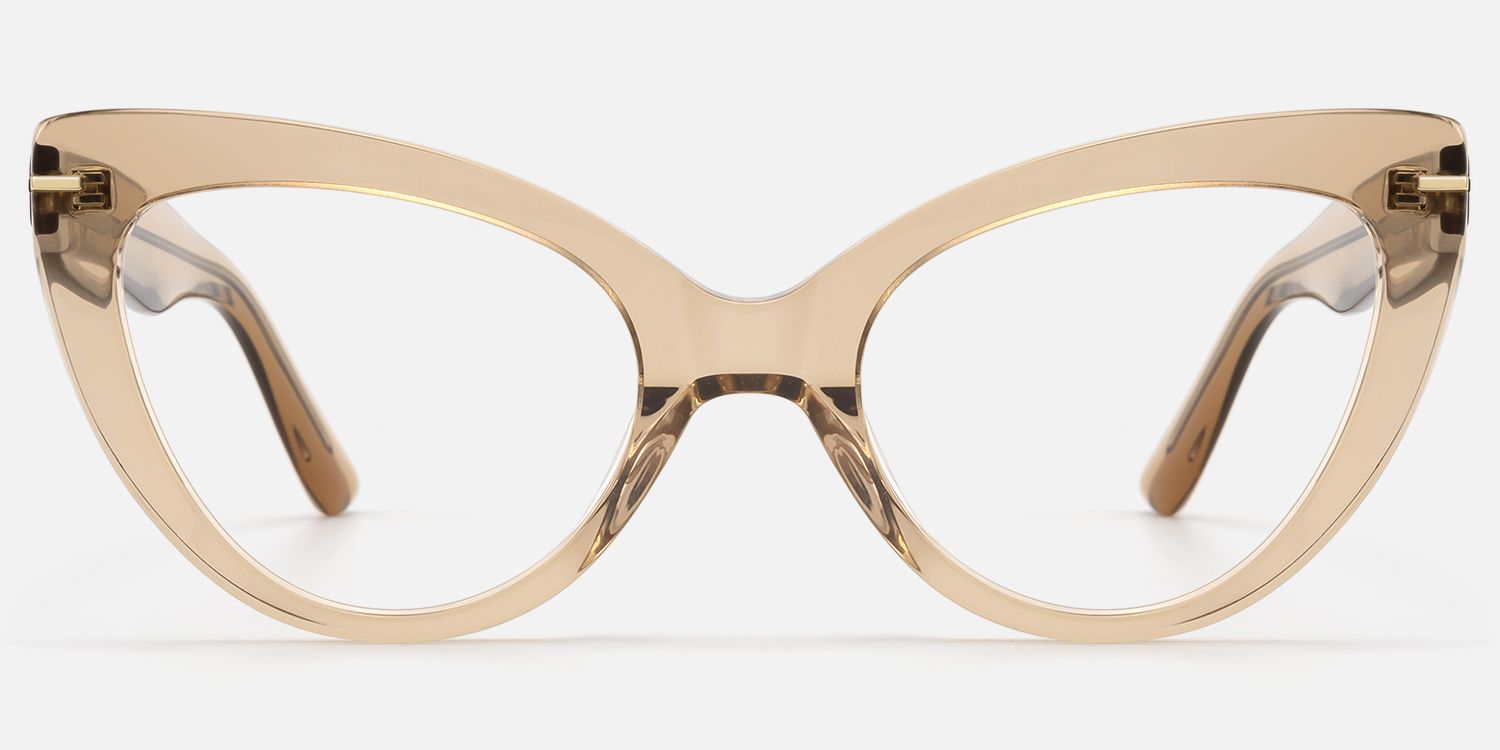 Veromca - Cat Eye Champagne Eyeglasses | Vooglam Angle View