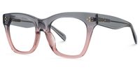 Carole - Rectangle Grey/Pink Eyeglasses | Vooglam Front View