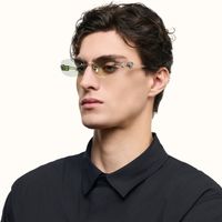 The Utilitarian - Oval Silver Sunglasses | Vooglam On Model 6