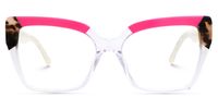 Deserae - Square Pink/Crystal Eyeglasses | Vooglam Angle View