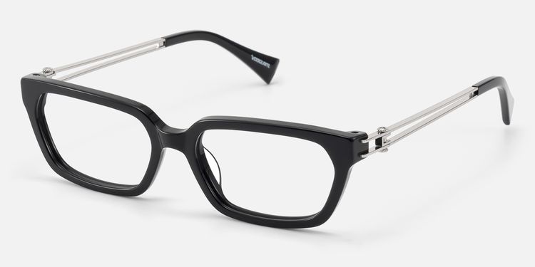Scarpa - Black Double Wire Acetate Glasses | Vooglam