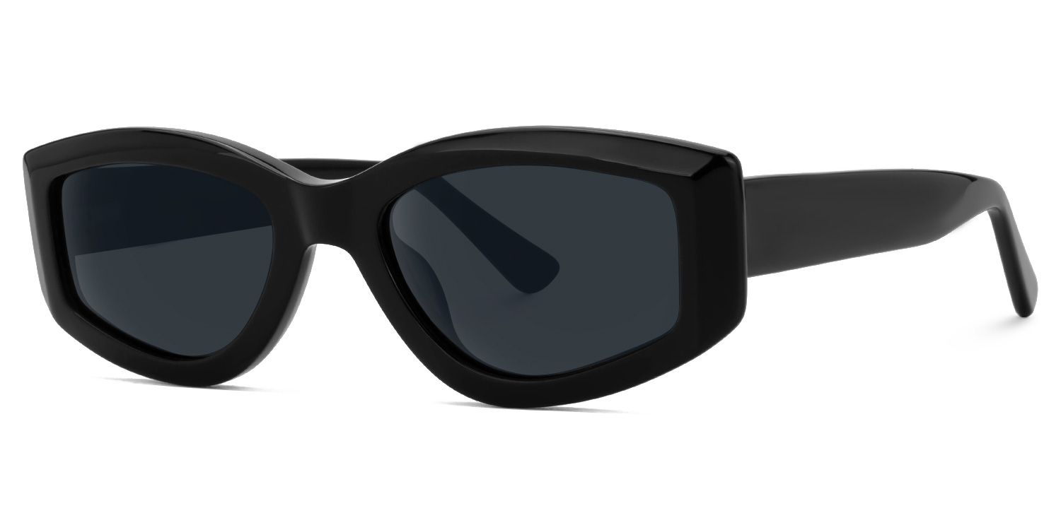 Elijah - Geometric Black Prescription Sunglasses | Vooglam Front View
