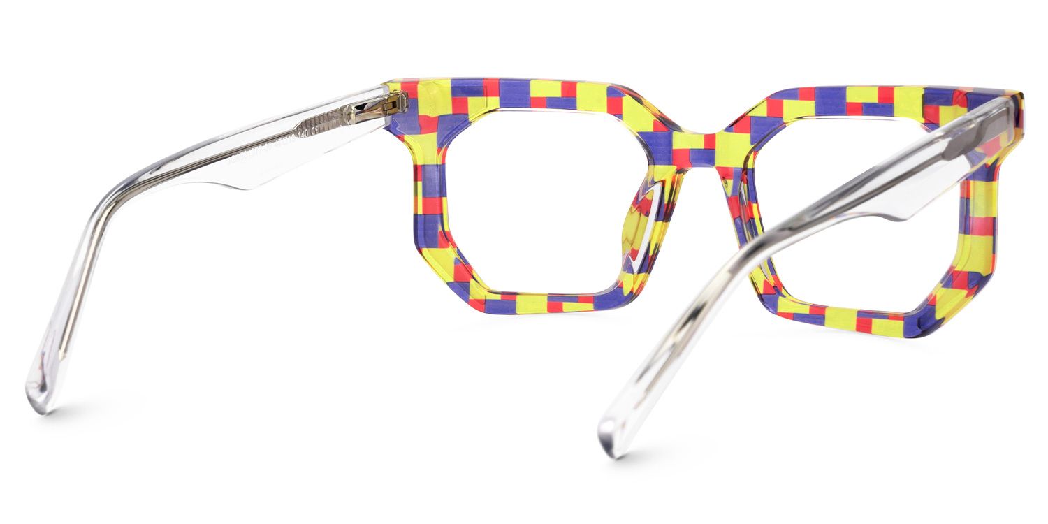 Abetzi - Rectangle Multicolor Eyeglasses | Vooglam Side View