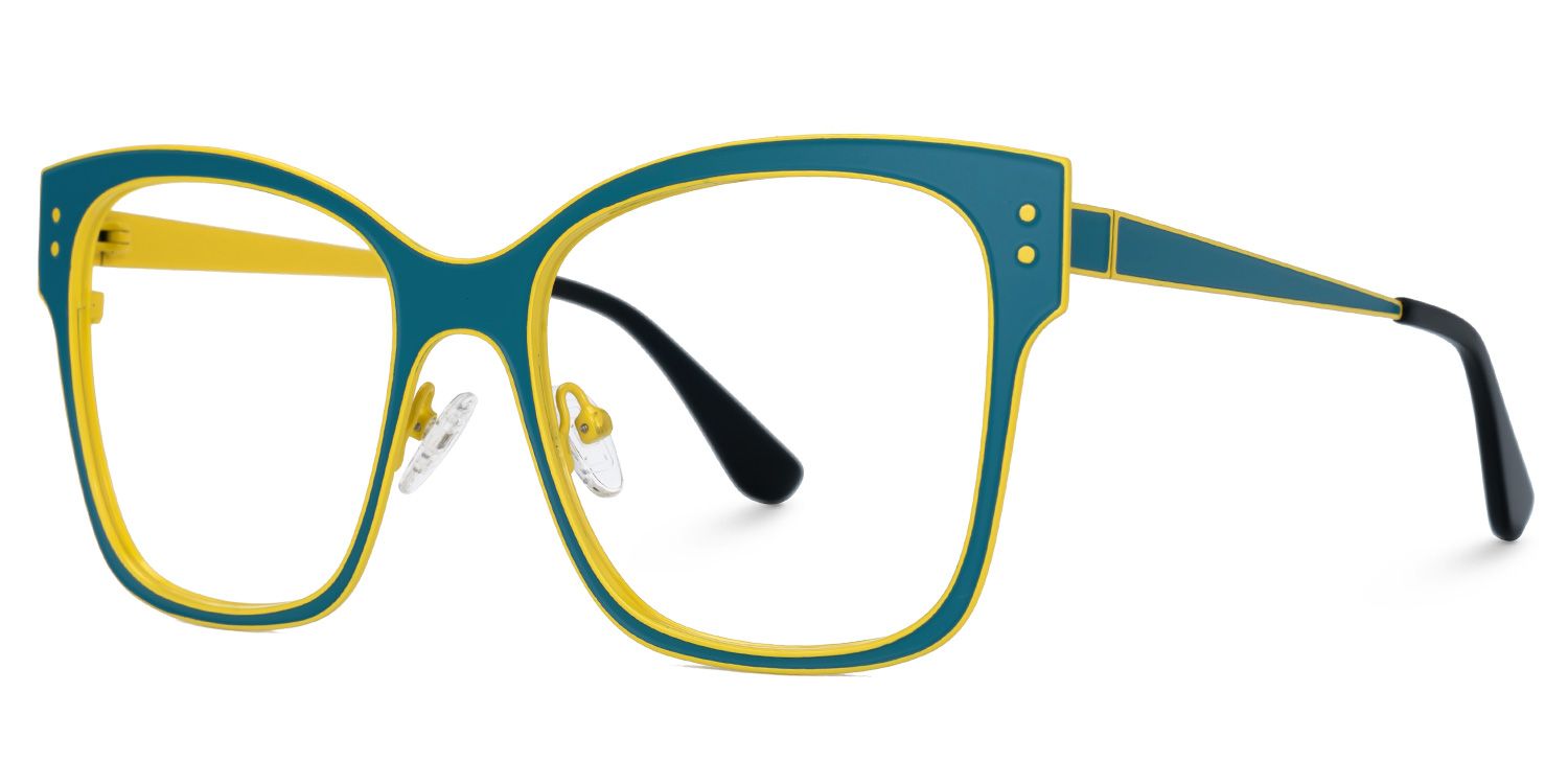 Emerson - Square Blue Eyeglasses | Vooglam Front View