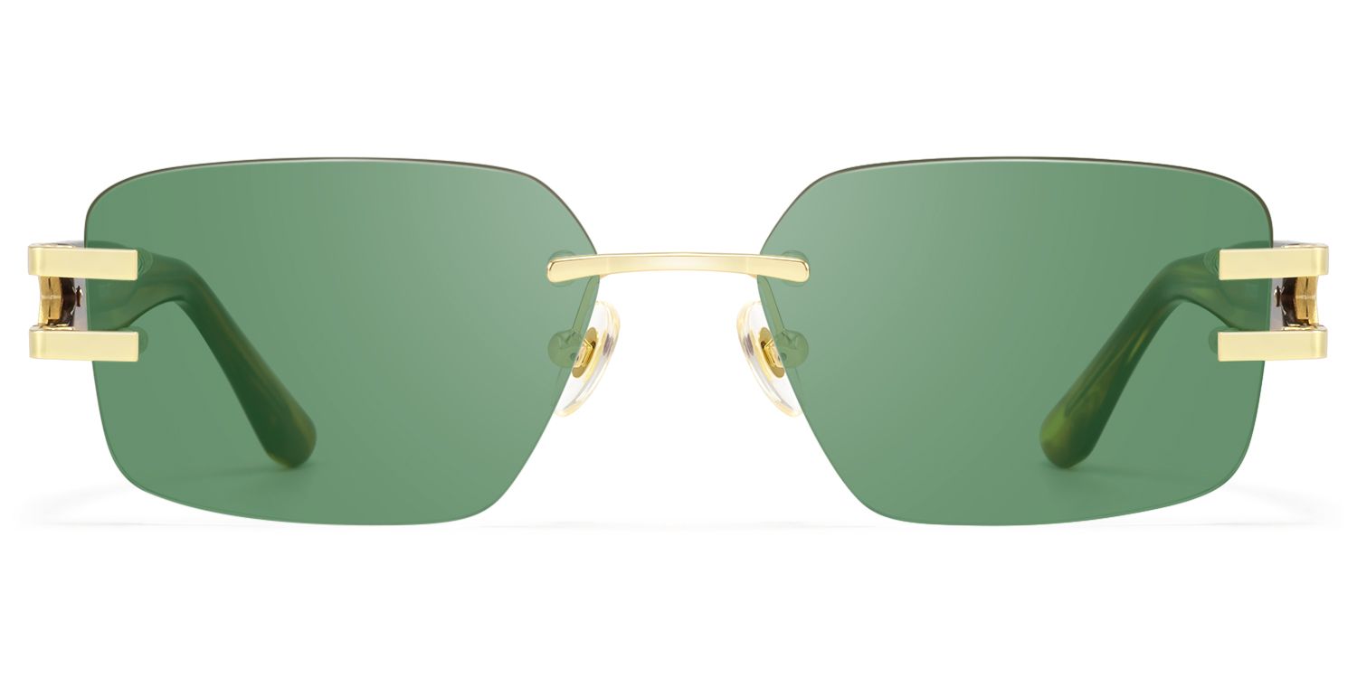 Frame Size of Aurum - Gradient Brown Rimless Sunglasses | Vooglam