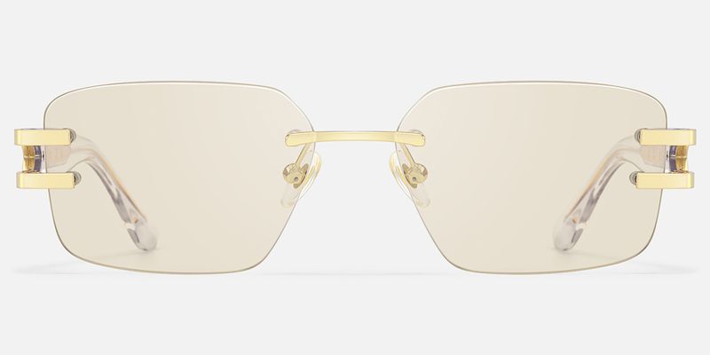 Aurum - Black Rimless Rectangle Glasses | Vooglam
