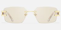 Aurum - Black Rimless Rectangle Glasses | Vooglam Angle View