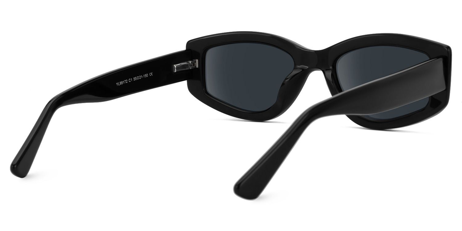 Elijah - Geometric Black Prescription Sunglasses | Vooglam Side View