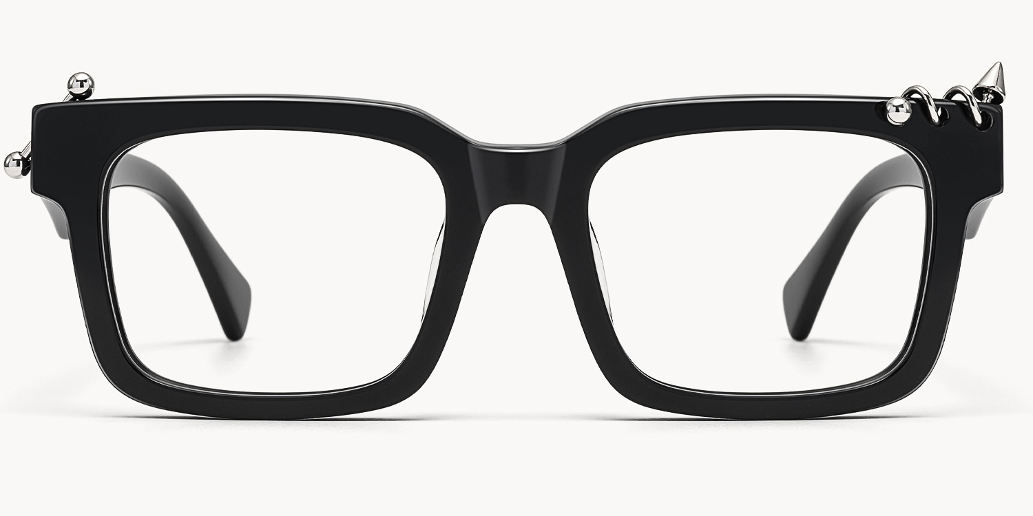 Spike - Rectangle Black Eyeglasses
