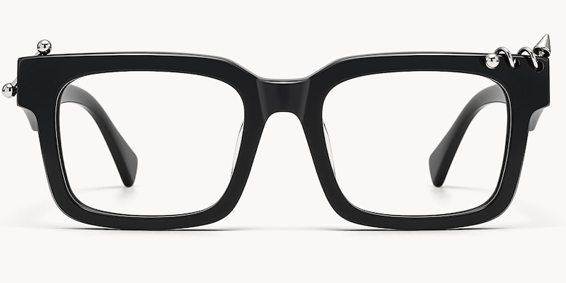 Spike - Rectangle Black Eyeglasses