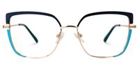 Deandre - Square Blue Eyeglasses | Vooglam Angle View