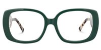 Elisaveta - Rectangle Green Eyeglasses | Vooglam Angle View