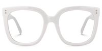 Ellema - Square White Eyeglasses | Vooglam Angle View