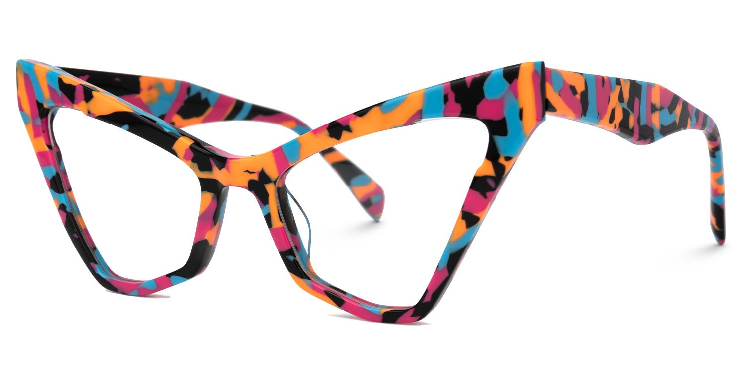 Caitlyn - Cat Eye Multicolor Eyeglasses | Vooglam Front View