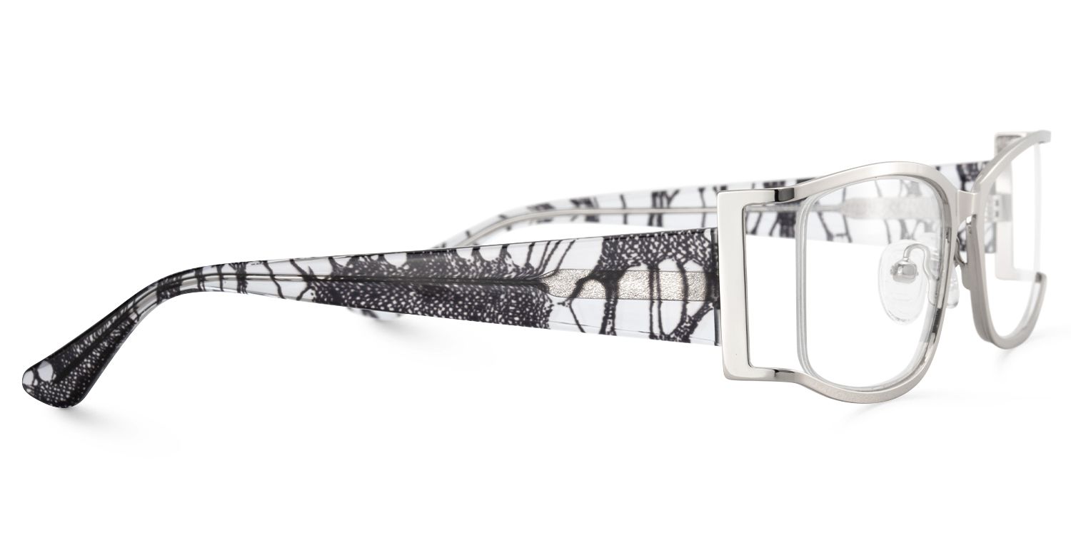 Côte d’Azur Silver and Black feather light Glasses with Rectangular Frame Amazon.com: VOOGLAM Oversize Rectangle Blue Light Blocking  main image 3