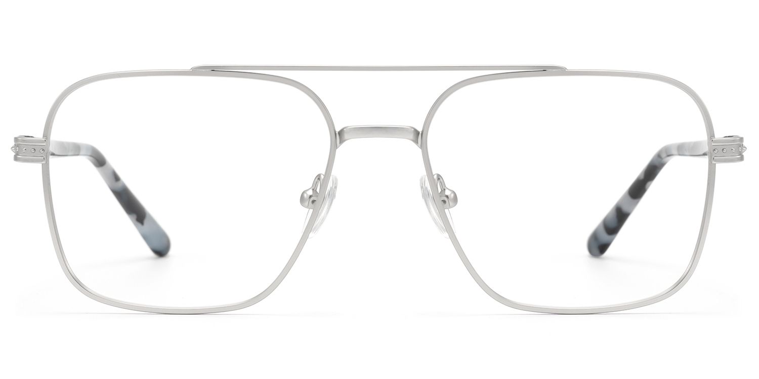 Frame Size of Kovar - Silver Double Bridge Metal Aviator | Vooglam