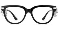 Reverie - Cat Eye Black Eyeglasses | Vooglam Angle View