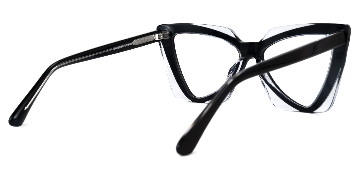 Deshawn - Cat Eye Black Eyeglasses | Vooglam Side View