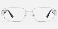 Cypher - Rectangle Silver Eyeglasses | Vooglam Angle View