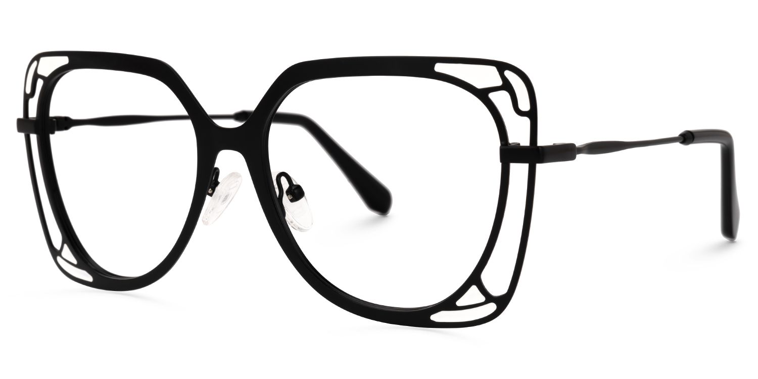 Adriaan - Square Black Eyeglasses | Vooglam Front View