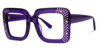 Fayiz - Square Purple Eyeglasses | Vooglam Front View