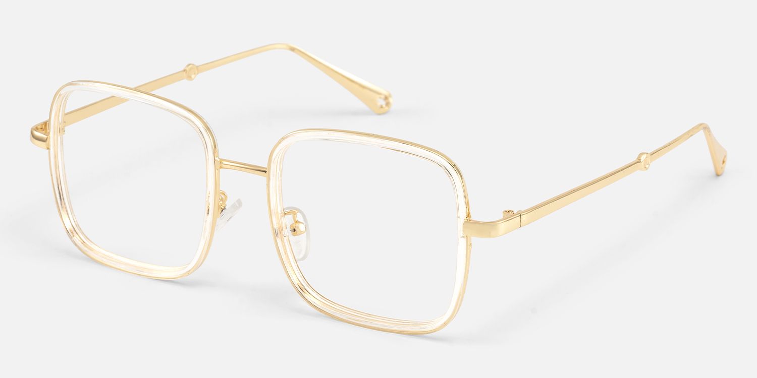 Jace - Crystal Square Designer Glasses | Vooglam Front View