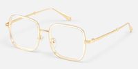 Jace - Clear Square Designer Glasses Gold Temples